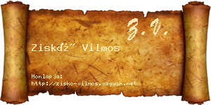 Ziskó Vilmos névjegykártya